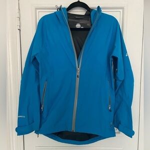 McKinley Aquamax Bright Blue Black Lined Waterproof Rain Coat Full Zip Jacket